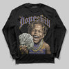 Jordan 4 Retro Lakers DopeSkill Long Sleeve T-Shirt Money Loves Me Graphic Streetwear - Black
