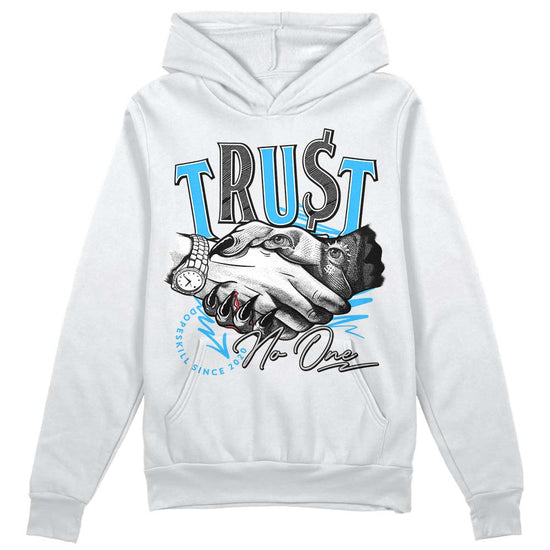 Jordan 2 Low "University Blue" DopeSkill Hoodie Sweatshirt Trust No One Graphic Streetwear - White 