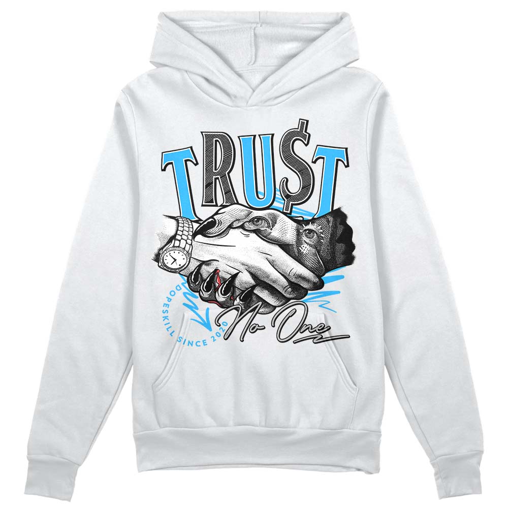 Jordan 2 Low "University Blue" DopeSkill Hoodie Sweatshirt Trust No One Graphic Streetwear - White 