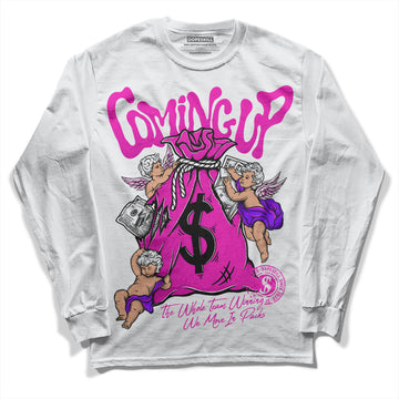 Dunk Low GS “Active Fuchsia” DopeSkill Long Sleeve T-Shirt Money Bag Coming Up Graphic Streetwear - White