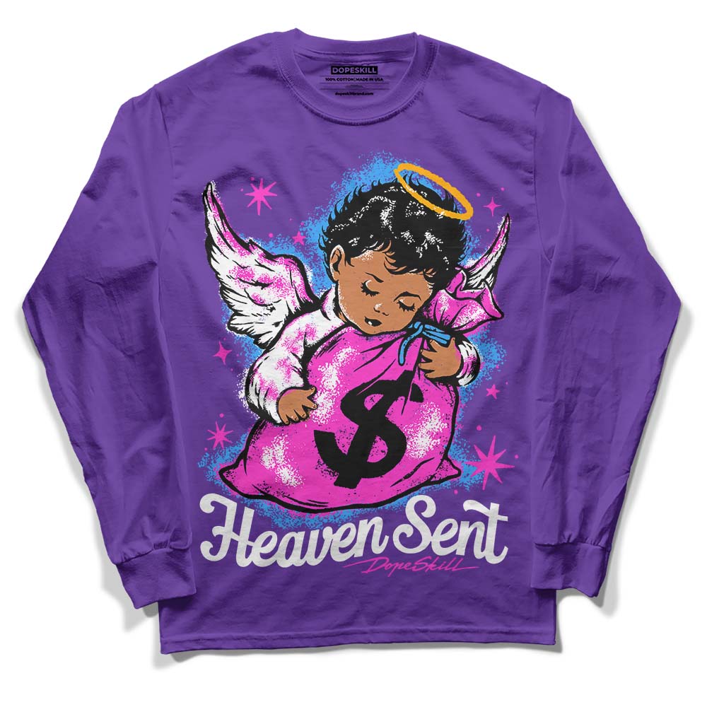 PURPLE Sneakers DopeSkill Purple Long Sleeve T-Shirt Heaven Sent Graphic Streetwear