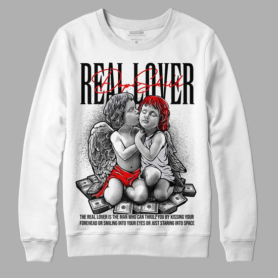 Jordan 2 Retro "Black Cement" DopeSkill Sweatshirt Real Lover Graphic Streetwear - White