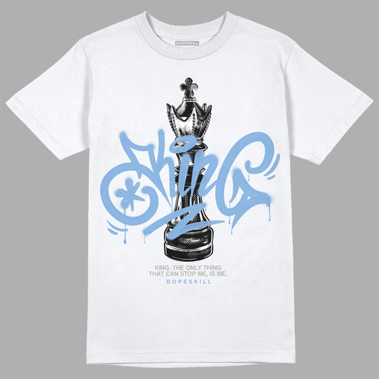 Jordan 5 Retro University Blue DopeSkill T-Shirt King Chess Graphic Streetwear - White 