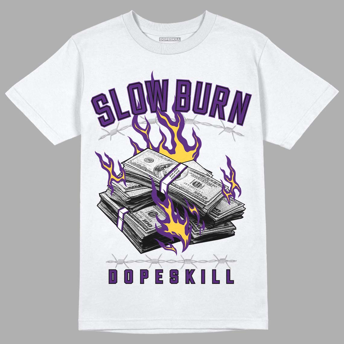 Jordan 12 “Field Purple” DopeSkill T-Shirt Slow Burn Graphic Streetwear - White