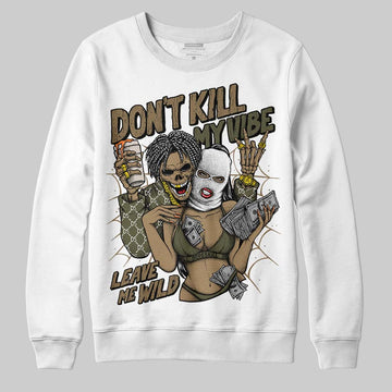 Adidas Samba OG Focus Olive Gum DopeSkill Sweatshirt Don't Kill My Vibe Graphic Streetwear - White