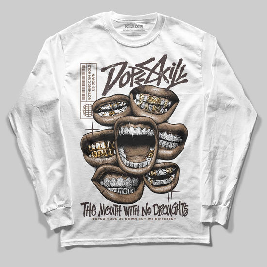 SoleFly x Air Jordan 12 Retro SP 'Cafecito/Baroque Brown' DopeSkill Long Sleeve T-Shirt The Mouth With No Droughts Graphic Streetwear - White 