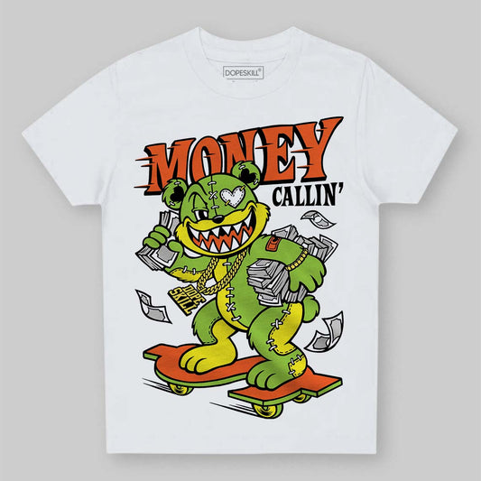 Neon Green Sneakers DopeSkill Toddler Kids T-shirt Money Callin' Graphic Streetwear - White 
