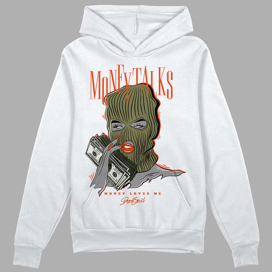 Olive Sneakers DopeSkill Hoodie Sweatshirt Money Talks Graphic Streetwear - White