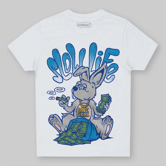 Royal Blue Sneakers DopeSkill Toddler Kids T-shirt Slow Life Graphic Streetwear - White