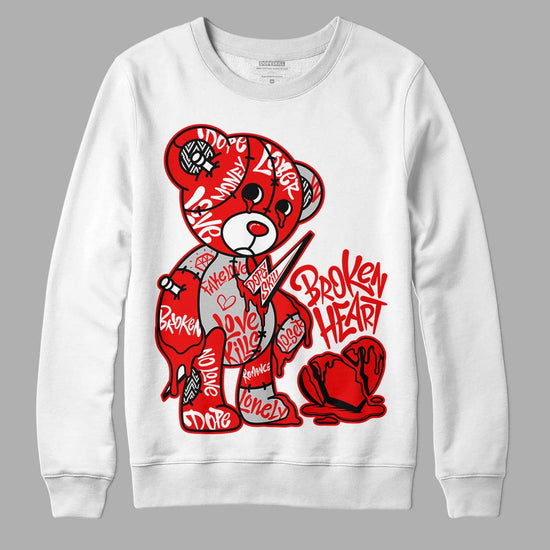 Jordan 12 “Cherry” DopeSkill Sweatshirt Broken Heart Graphic Streetwear - White 