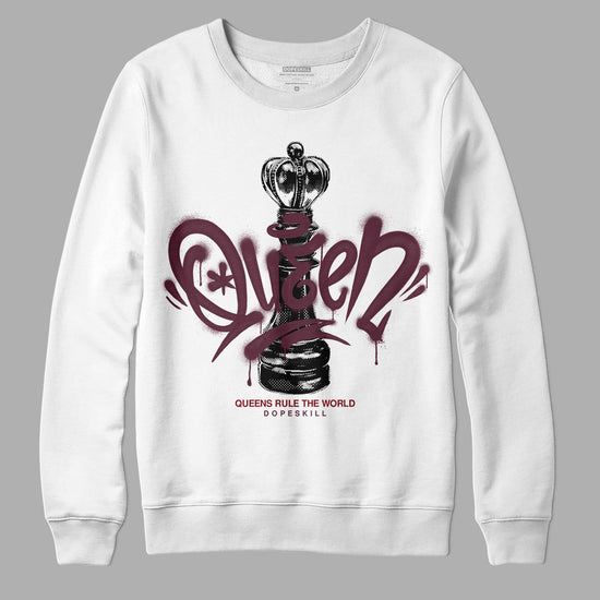 Jordan 5 Retro Burgundy (2023) DopeSkill Sweatshirt Queen Chess Graphic Streetwear - White