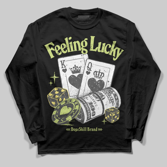 Jordan 4 GS “Light Lemon Twist” DopeSkill Long Sleeve T-Shirt Feeling Lucky Graphic Streetwear - black