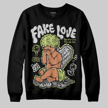 Jordan 4 GS “Light Lemon Twist” DopeSkill Sweatshirt False Love Graphic Streetwear - Black