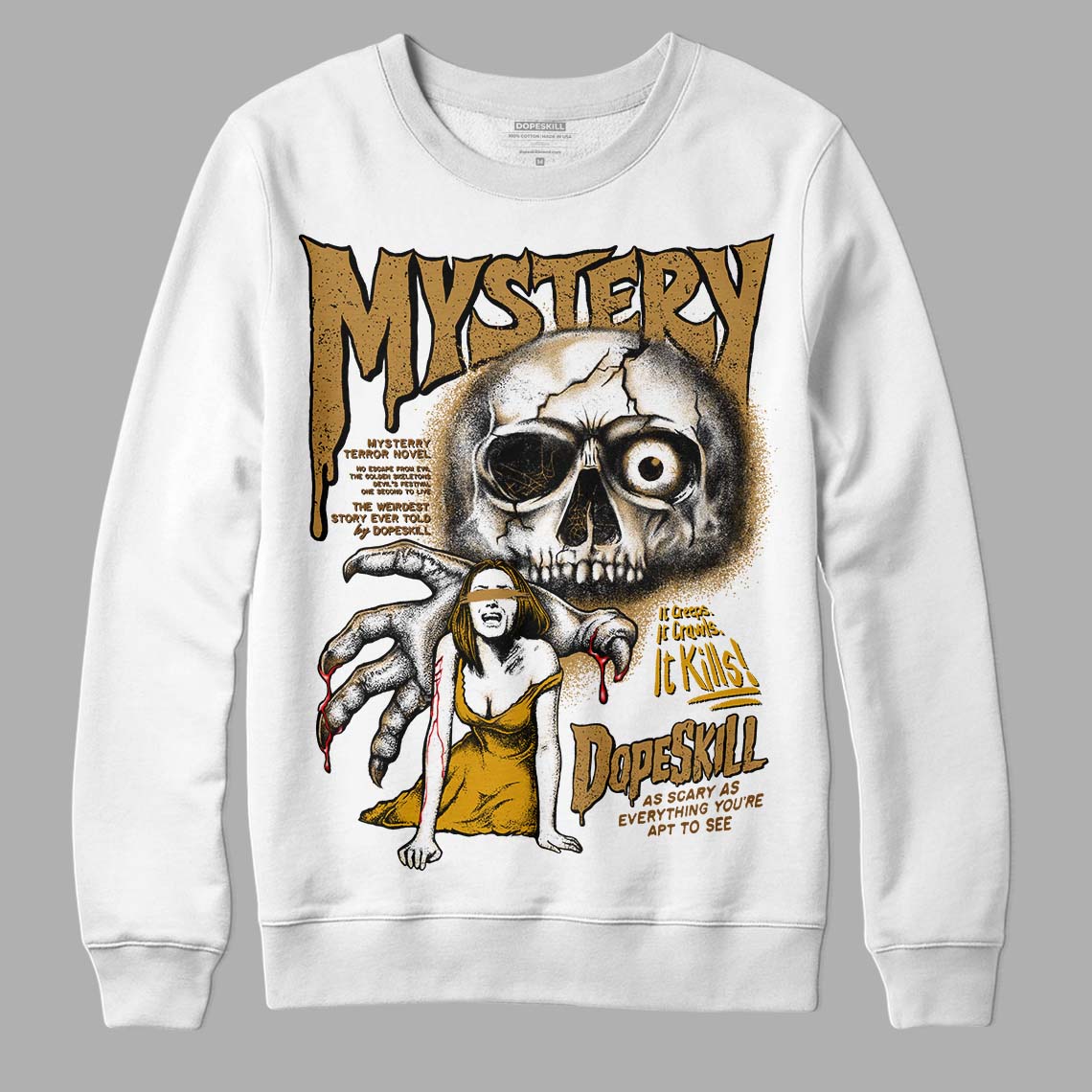 Jordan 13 Wheat 2023 DopeSkill Sweatshirt Mystery Ghostly Grasp Graphic Streetwear - White