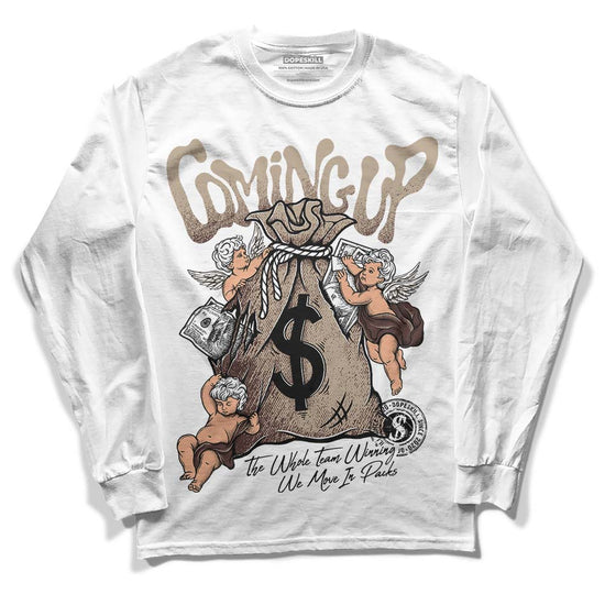 Jordan 1 High OG “Latte” DopeSkill Long Sleeve T-Shirt Money Bag Coming Up Graphic Streetwear - White 