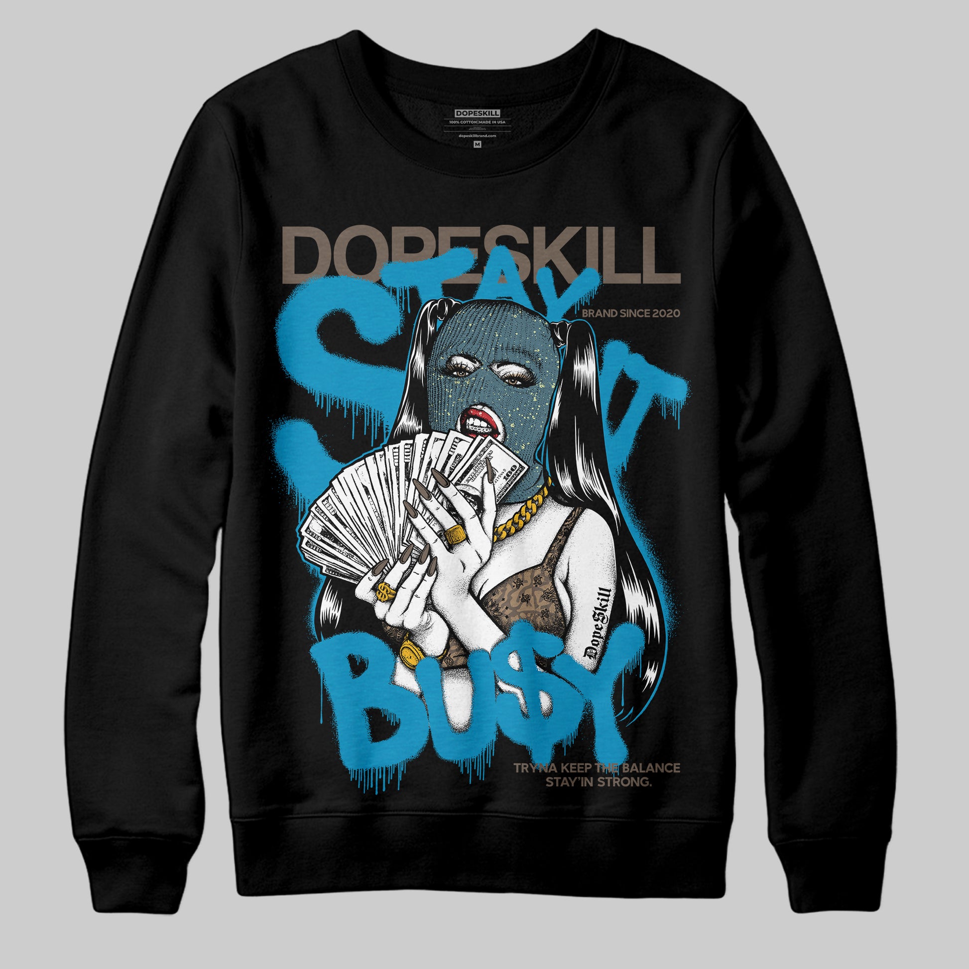 Jordan 3 GS “We Outside” DopeSkill Sweatshirt Stay It Busy Graphic Streetwear - Black
