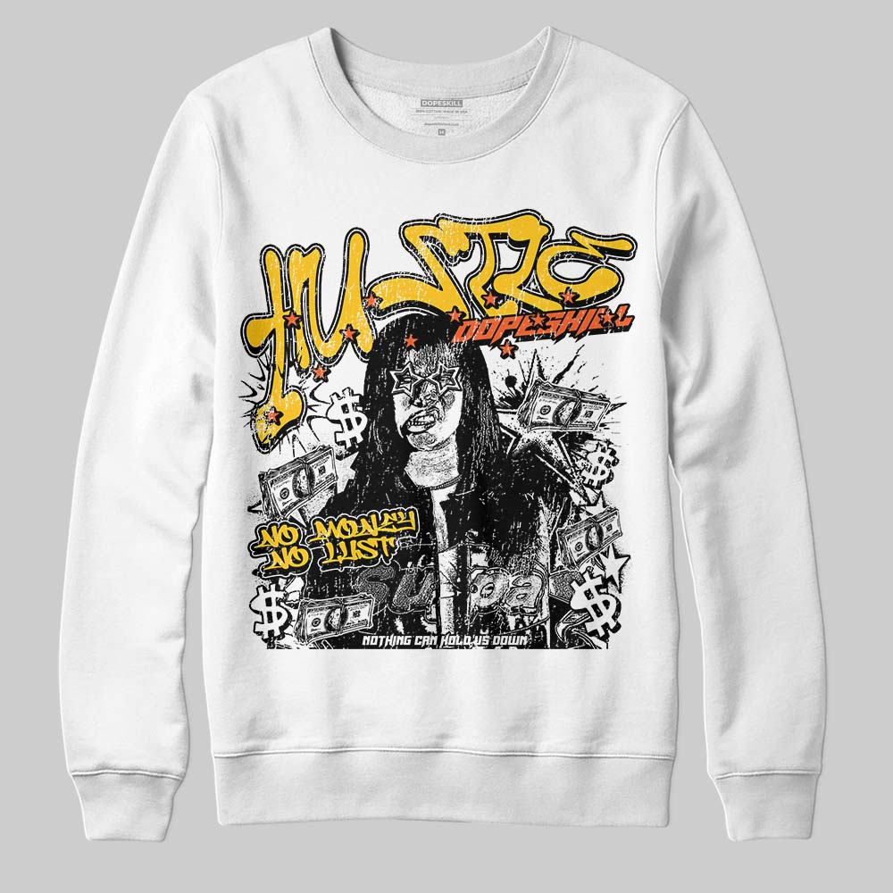 Yellow Sneakers DopeSkill Sweatshirt No Money No Lust Graphic Streetwear - White 