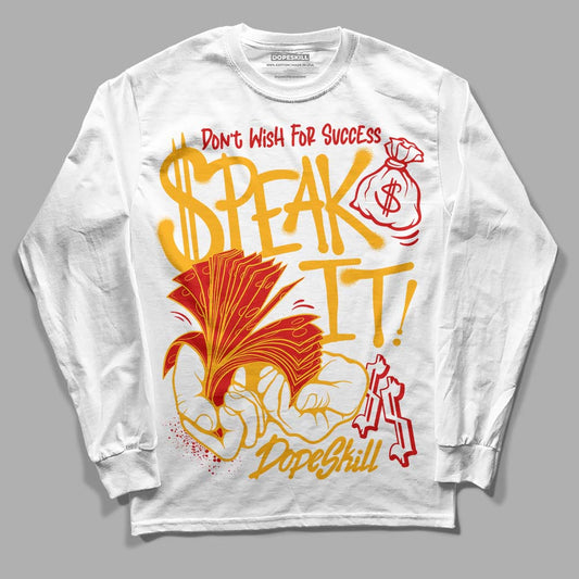 Jordan 7 Citrus DopeSkill Long Sleeve T-Shirt Speak It Graphic Streetwear - White