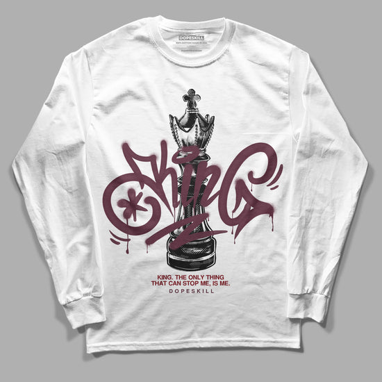 Jordan 5 Retro Burgundy (2023) DopeSkill Long Sleeve T-Shirt King Chess Graphic Streetwear - White