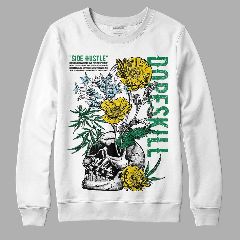 Jordan 5 “Lucky Green” DopeSkill Sweatshirt Side Hustle Graphic Streetwear - White