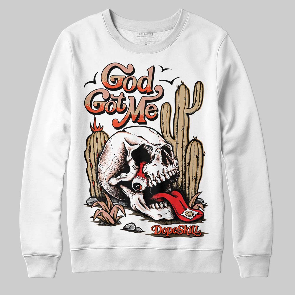 TAN Sneakers DopeSkill Sweatshirt God Got Me Graphic Streetwear - White