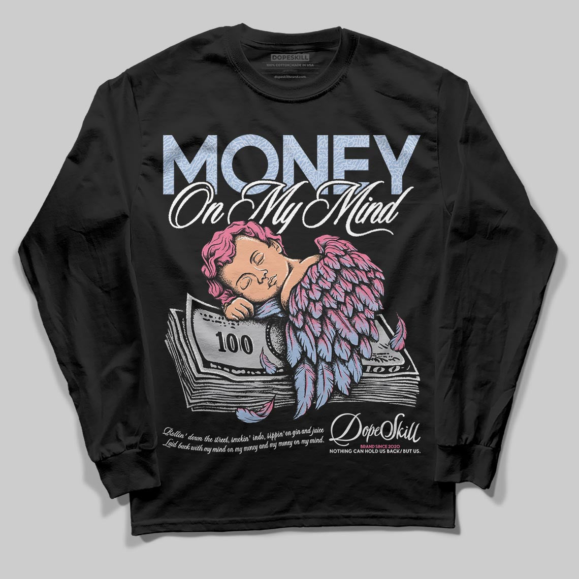 Jordan 3 GS “Cobalt Bliss” DopeSkill Long Sleeve T-Shirt MOMM Graphic Streetwear - Black