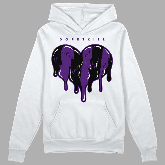 Jordan 12 "Field Purple" DopeSkill Hoodie Sweatshirt Slime Drip Heart Graphic Streetwear - White