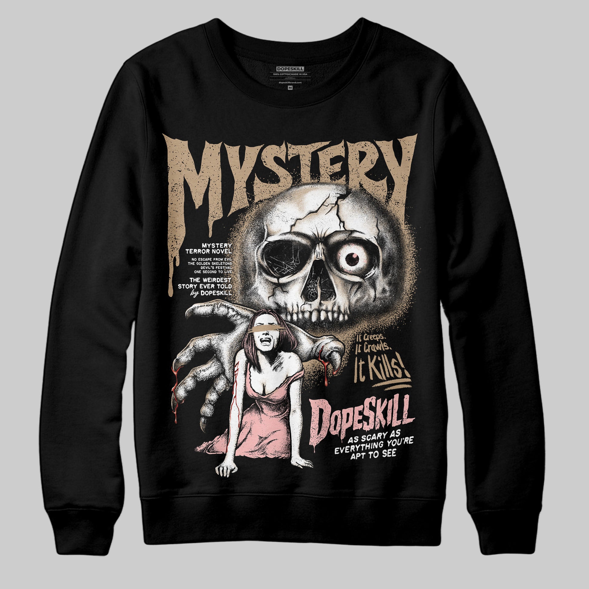 Nike Air Force 1 Low Canvas “Linen” DopeSkill Sweatshirt Mystery Ghostly Grasp Graphic Streetwear - Black