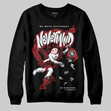 Jordan 12 Retro Flu Game (2025) DopeSkill Sweatshirt Nevermind Graphic Streetwear - Black