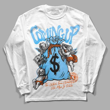 Dunk Low Futura University Blue DopeSkill Long Sleeve T-Shirt Money Bag Coming Up Graphic Streetwear - White