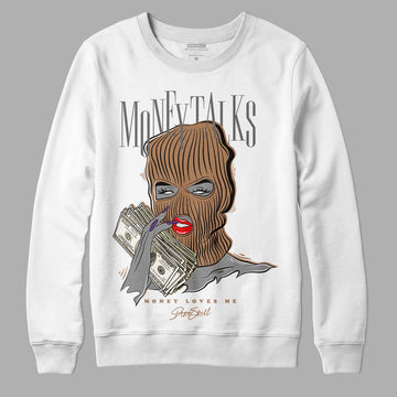 Jordan 6 WMNS Gore-Tex Brown Kelp DopeSkill Sweatshirt Money Talks Graphic Streetwear - White