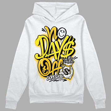 Jordan 4 Retro “Vivid Sulfur” DopeSkill Hoodie Sweatshirt No Days Off Graphic Streetwear - White 