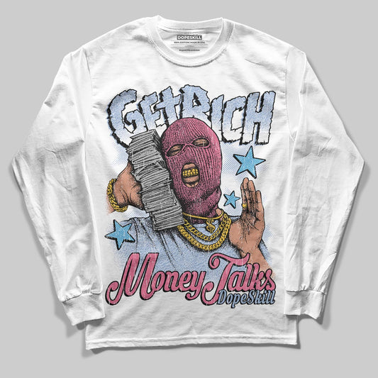 Jordan 3 GS “Cobalt Bliss” DopeSkill Long Sleeve T-Shirt Get Rich Graphic Streetwear - White