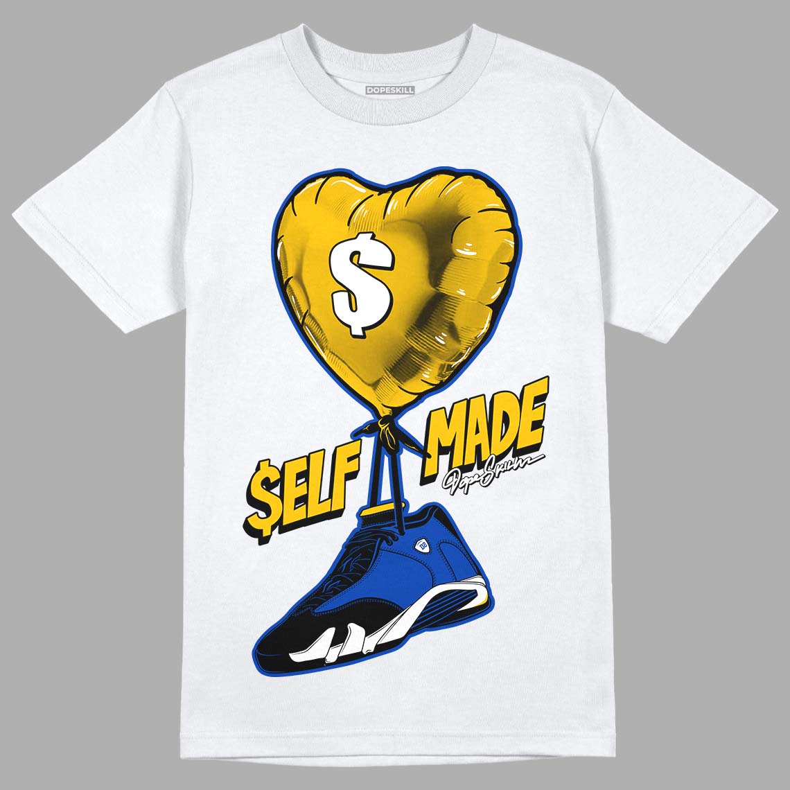 Jordan 14 “Laney” DopeSkill T-Shirt Self Made Graphic Streetwear - White