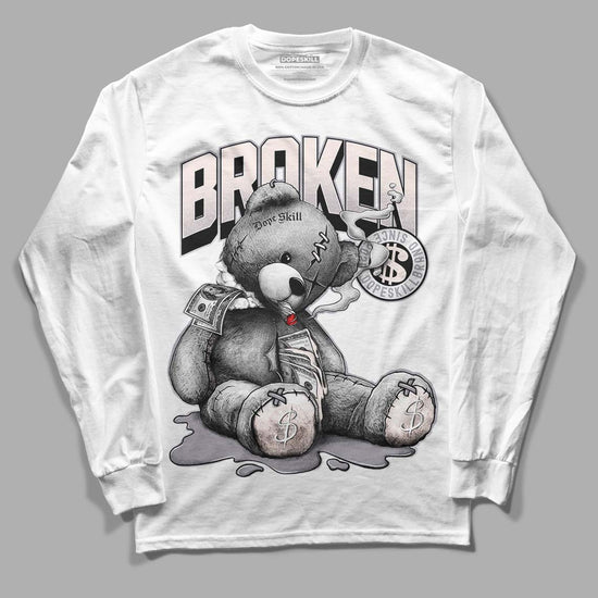 Jordan 2 Cement Grey DopeSkill Long Sleeve T-Shirt Sick Bear Graphic Streetwear - White