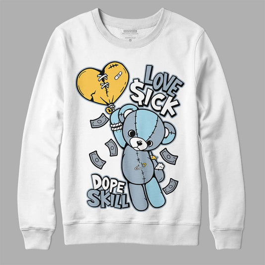 Jordan 13 “Blue Grey” DopeSkill Sweatshirt Love Sick Graphic Streetwear - White