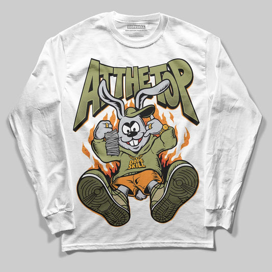 Olive Sneakers DopeSkill Long Sleeve T-Shirt At The Top Graphic Streetwear - White