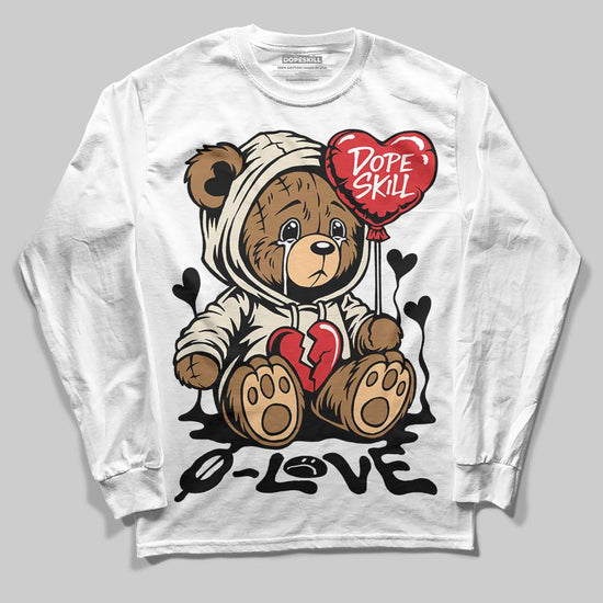 Jordan 5 Retro Reverse Metallic DopeSkill Long Sleeve T-Shirt Broken Bear Graphic Streetwear - White