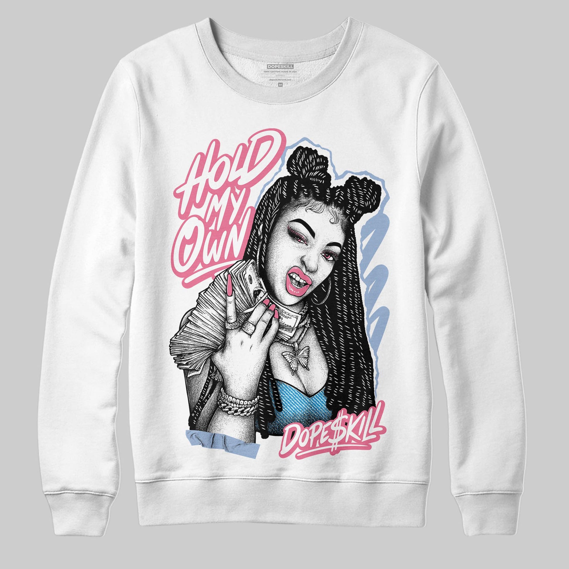 Jordan 3 GS “Cobalt Bliss” DopeSkill Sweatshirt New H.M.O Graphic Streetwear - White