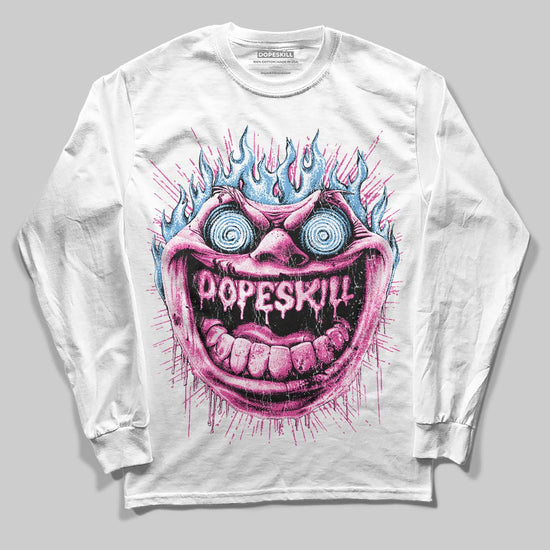 Pink Sneakers DopeSkill Long Sleeve T-Shirt Hellfire Graphic Streetwear - White