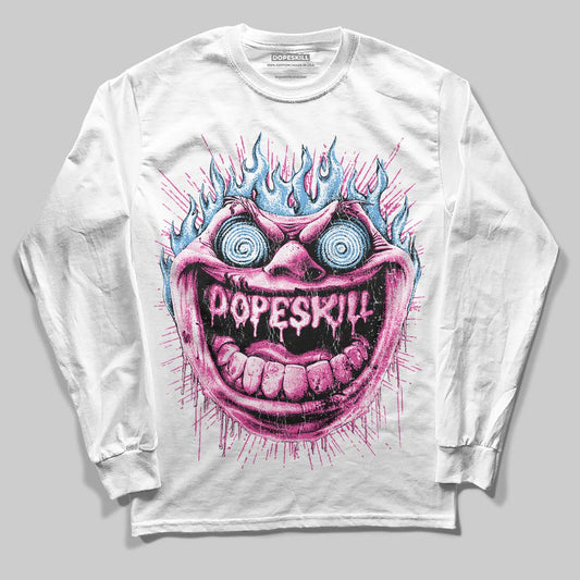 Pink Sneakers DopeSkill Long Sleeve T-Shirt Hellfire Graphic Streetwear - White