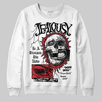 Jordan 4 “Flight Club” DopeSkill Sweatshirt Jealousy Graphic Streetwear - White