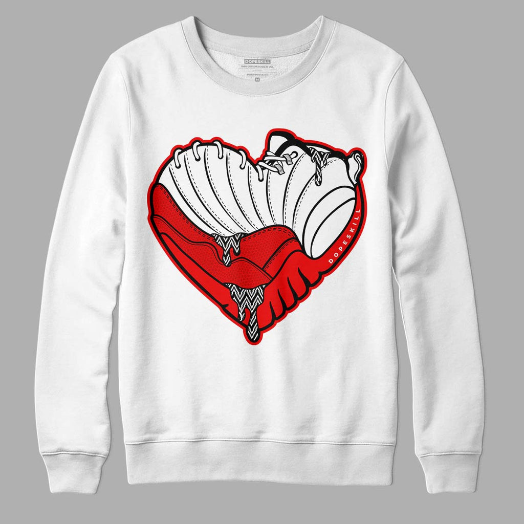 Jordan 12 “Cherry” DopeSkill Sweatshirt Heart Jordan 12 Graphic Streetwear - White 