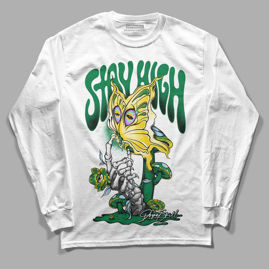 Jordan 5 “Lucky Green” DopeSkill Long Sleeve T-Shirt Stay High Graphic Streetwear - White