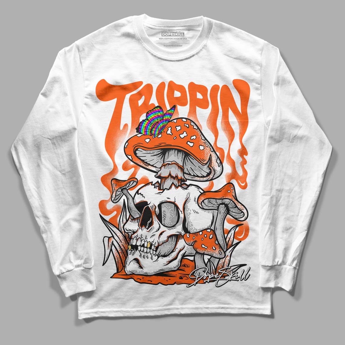 MSCHF Super Normal 2 Orange Milk DopeSkill Long Sleeve T-Shirt Trippin Graphic Streetwear - White