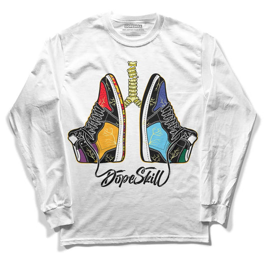 Jordan 1 Mid GS 'Six Championships DopeSkill Long Sleeve T-Shirt Breathe Graphic Streetwear - White