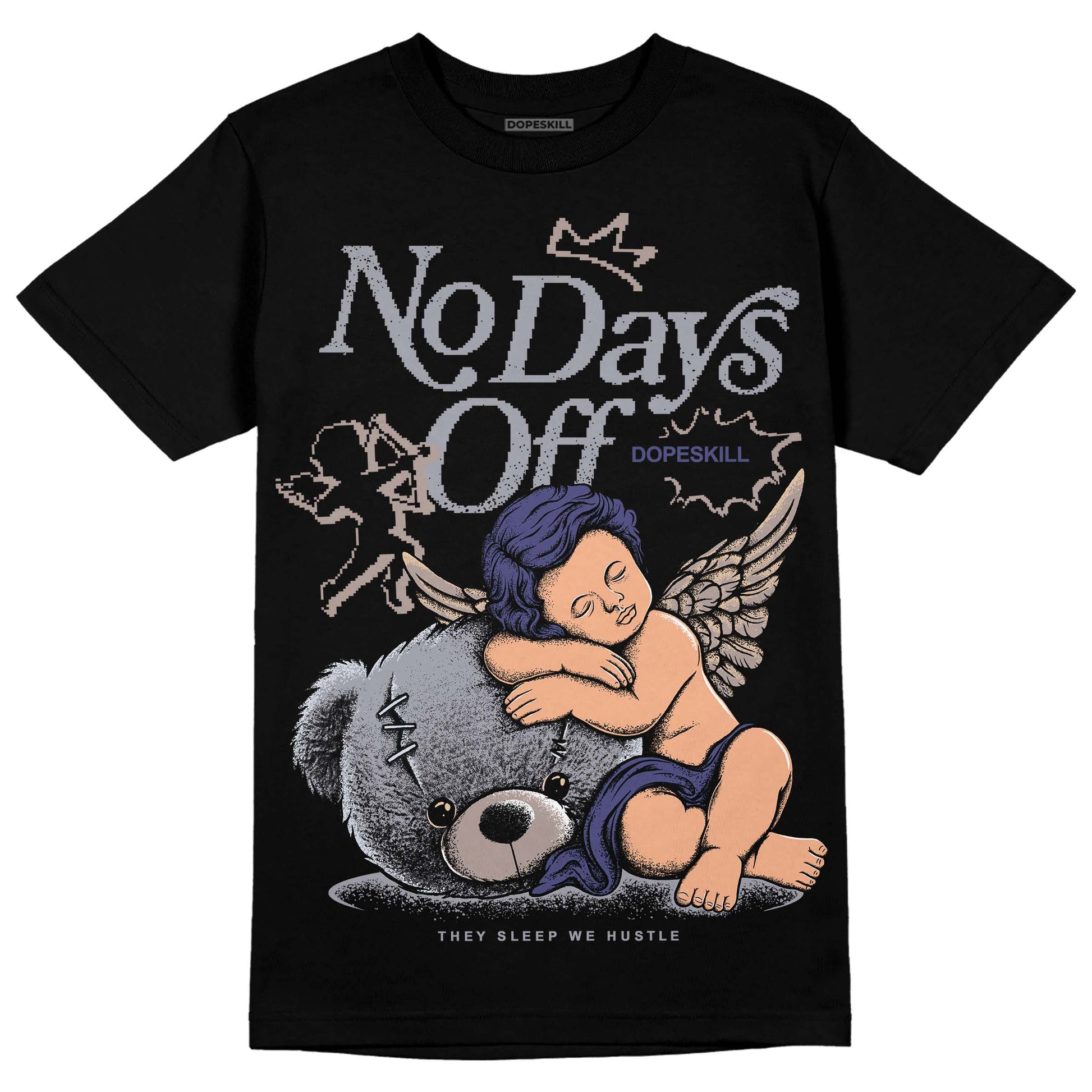 Jordan 4 Retro Frozen Moments DopeSkill T-Shirt New No Days Off Graphic Streetwear - Black