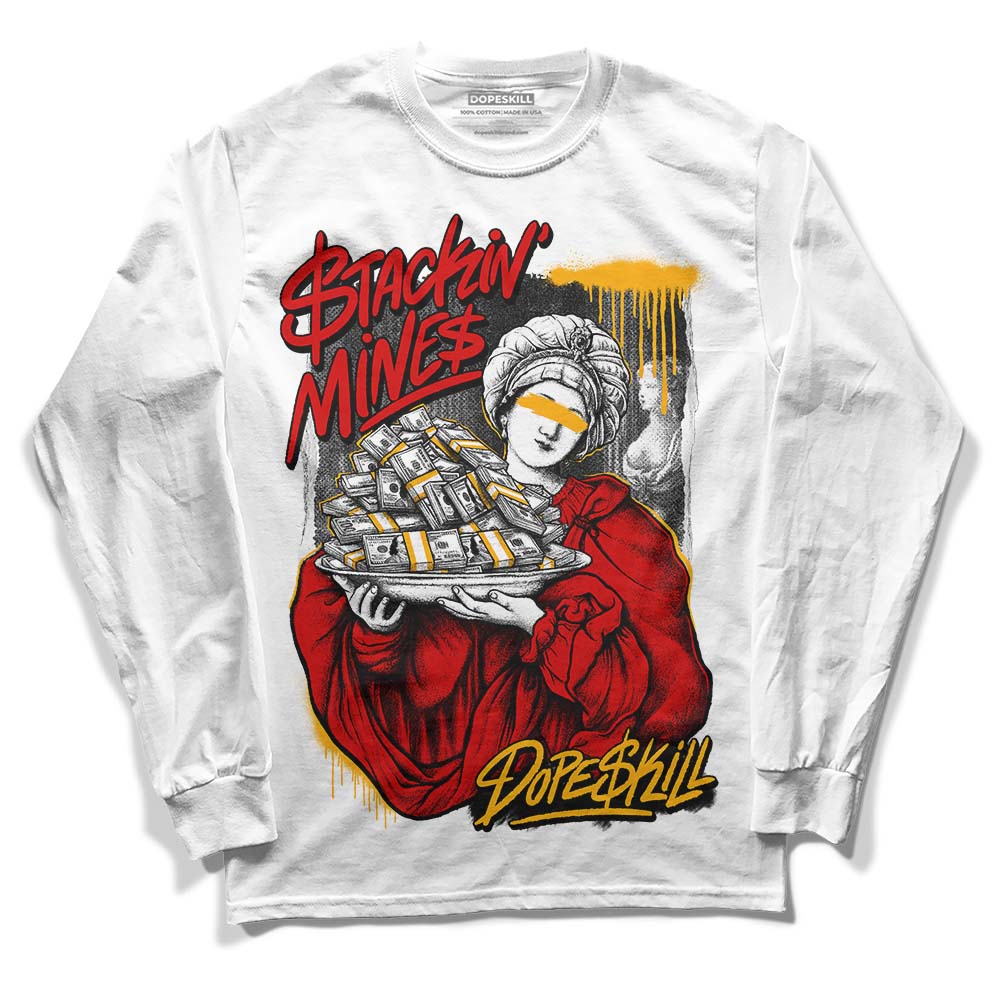 Jordan 7 Citrus DopeSkill Long Sleeve T-Shirt Stackin Mines Graphic Streetwear - White