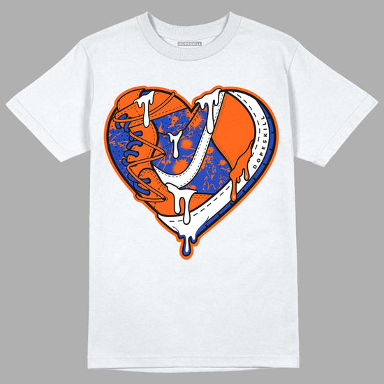 Dunk Low Futura Orange Blaze DopeSkill T-Shirt Heart Jordan 1 Graphic Streetwear - White