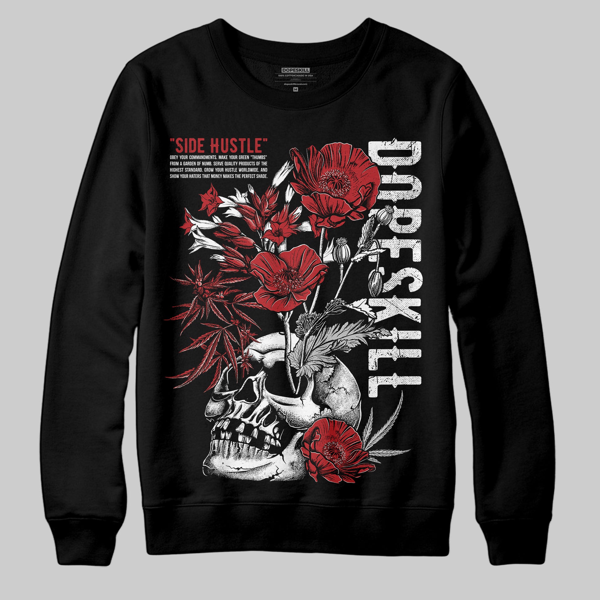Jordan 12 Retro Flu Game (2025) DopeSkill Sweatshirt Side Hustle Graphic Streetwear - Black
